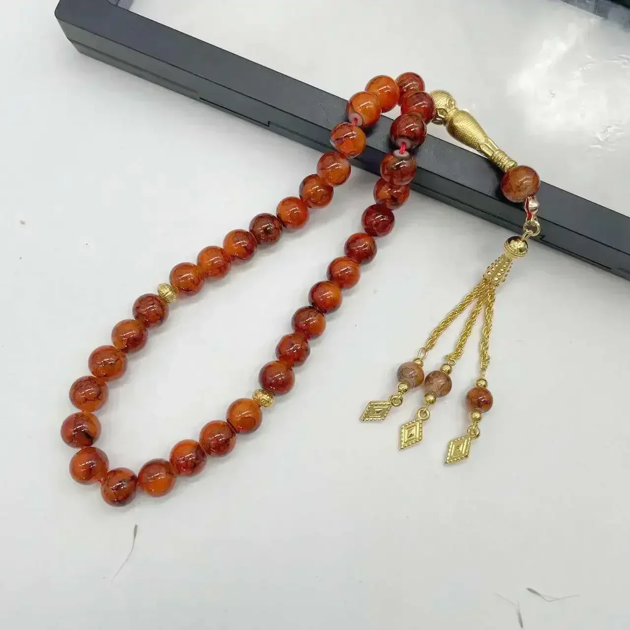 Glass Tassel Turkish Muslim Rosary Islamic Prayer Beads Bracelet 10mm 33pcs For Women Jewelry Tasbih Tasbeeh Allah Mohammed