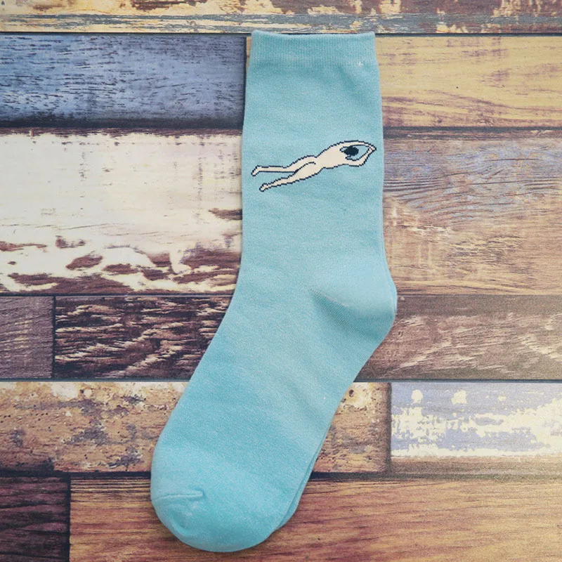 

Y1UB Autumn Winter Women Harajuku Candy Color Cartoon Printing Cotton Socks