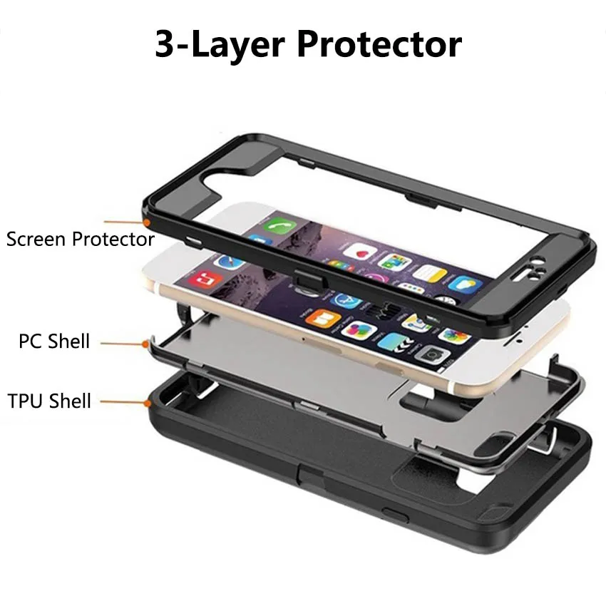 Triple Protection Shockproof & Heavy Duty Case with Belt Clip