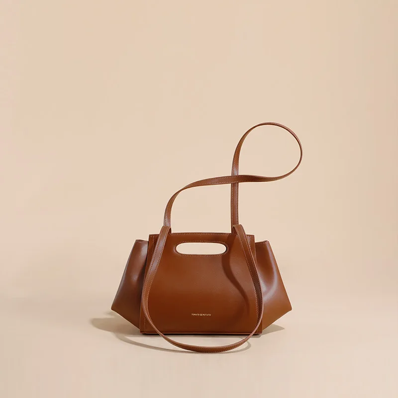 Genuine Leather Cowhide Versatile Women'S Underarm Bag Women's Bag Niche Design Women'S Bag Shoulder Bag