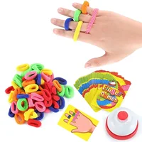 Kids Montessori Toy Early Educational Fingers Ring Game Elastic Bands Color Cognition Think Training Battle Table Game with Card 1