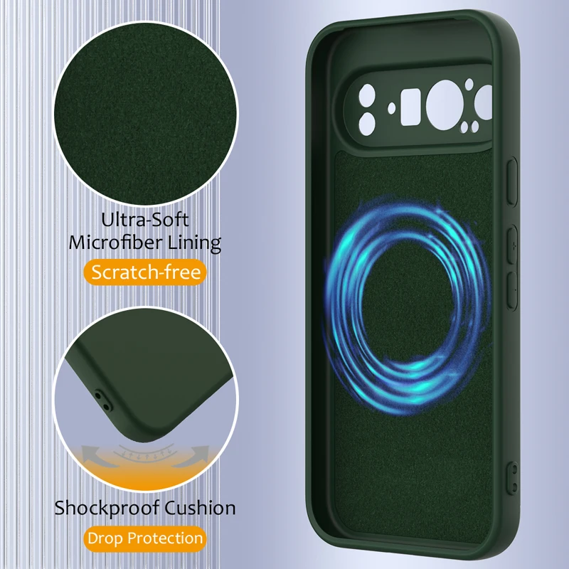 Magnetic Soft Liquid Silicone Strap Cover with Microfiber Lining