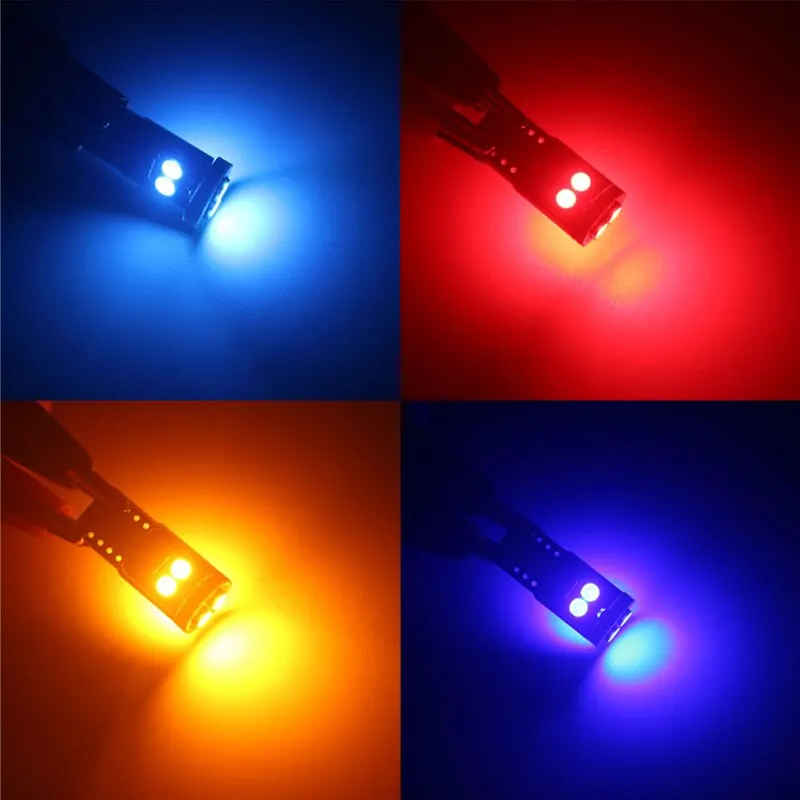 LED Car Bulbs 10PCS T10 W5W 3030 6smd Super Bright Parking Lights WY5W Auto Wedge Turn Side Canbus No Error