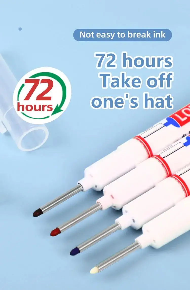 4 stücke 20mm Tiefe Loch Lange Spitze Kopf Marker Stift Für Metall Perforieren Stift Wasserdicht Bad Holzbearbeitung Dekor Multi-zweck Stift – Detail 6