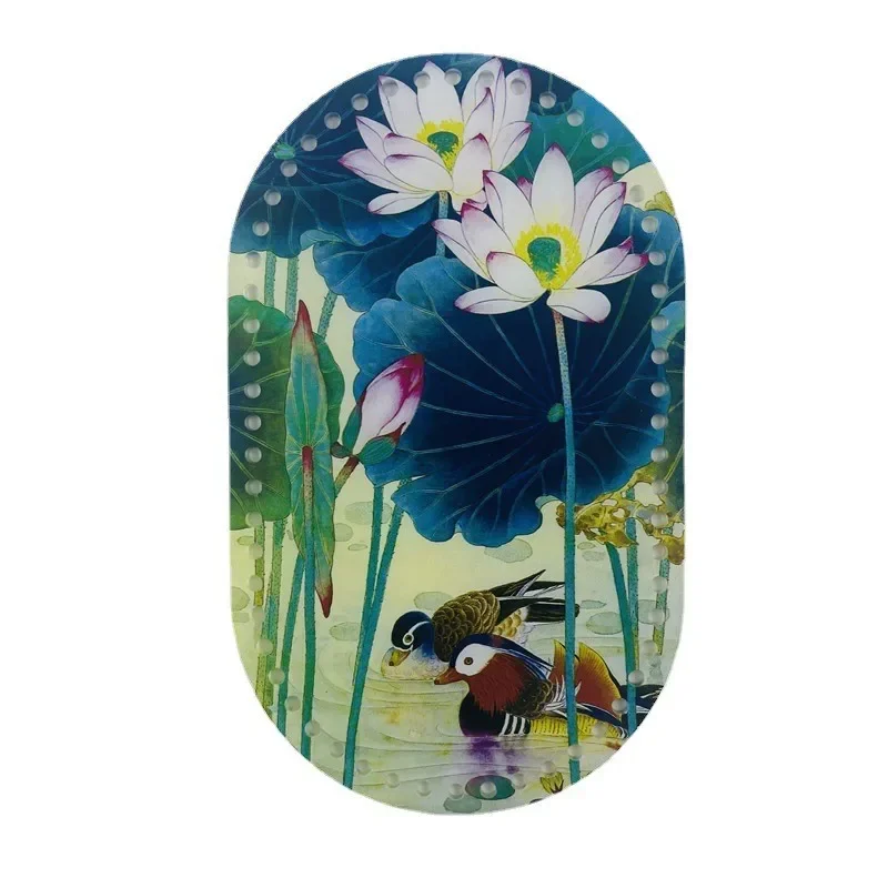 25*15cm Oval 1 Pcs Retro Flower Printed Acrylic Bag Base for DIY Knitting Crochet Bag Handbag Insert Cushion Pad Bottom Shaper