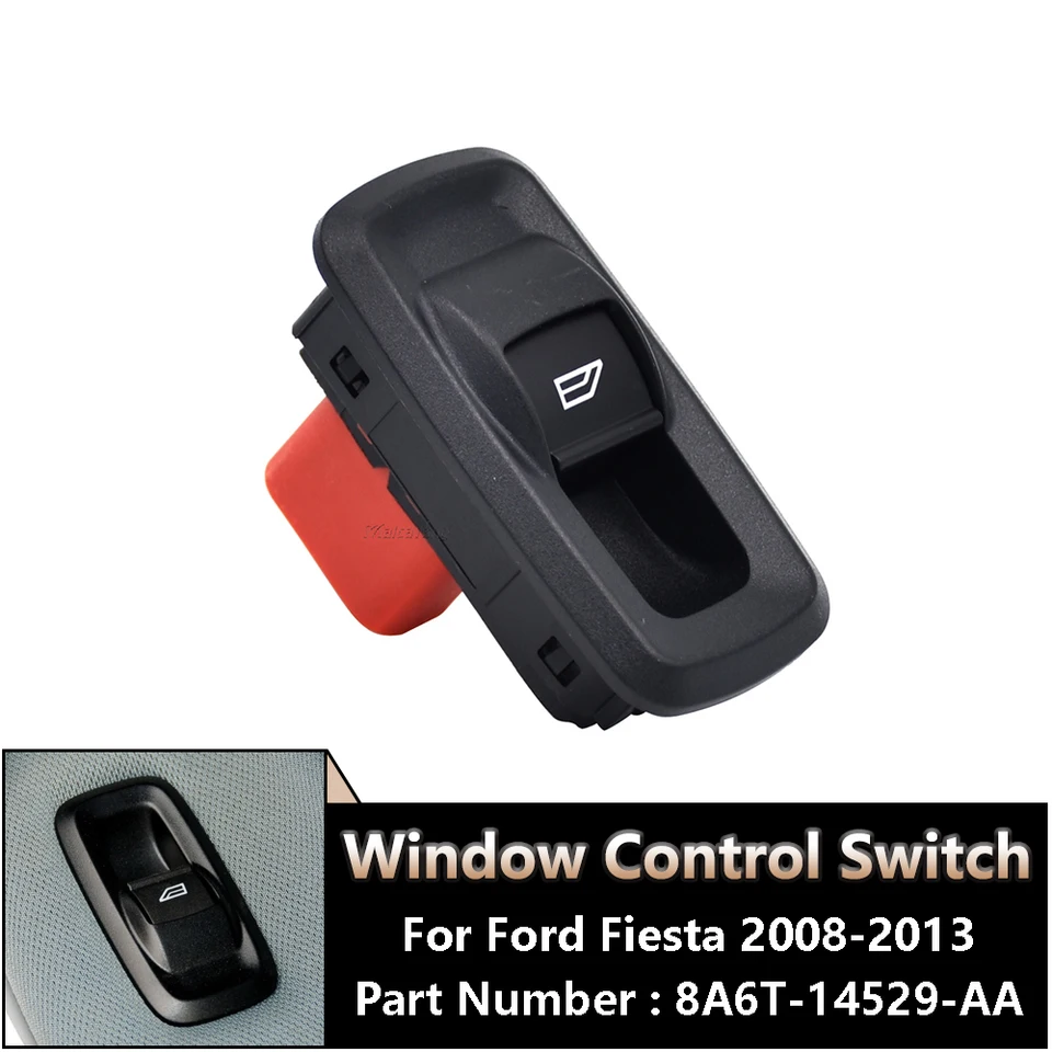 Interruttore Alzacristalli Elettrico Per Ford Fiesta VI - Ricambio 8A6T-14529-AA, Lato Passeggero - Foto 2