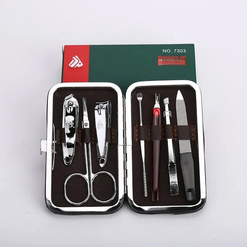 Strongman 618 large stainless steel nail clipper set with nail scissors and keychain beauty art carbon steel blades