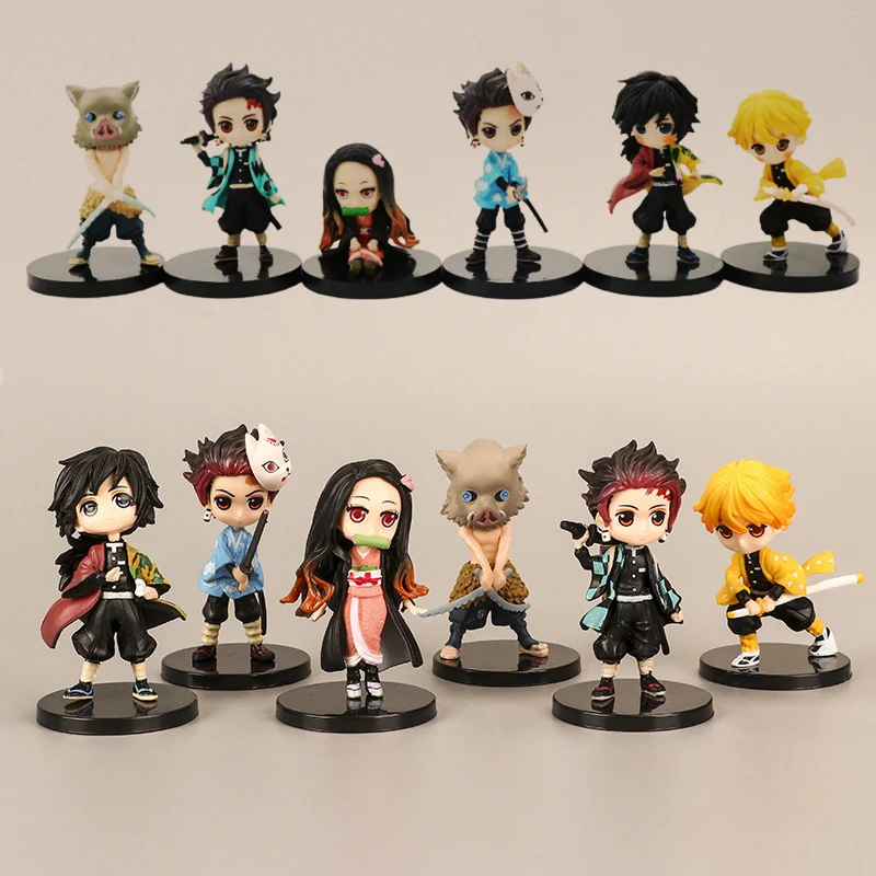 Anime Figure Demon Slayer Kimetsu No Yaiba Kamado Tanjirou Agatsuma Zenitsu Action FigurineNezuko Kawaii Model PVC Toys Gifts gi joe toys