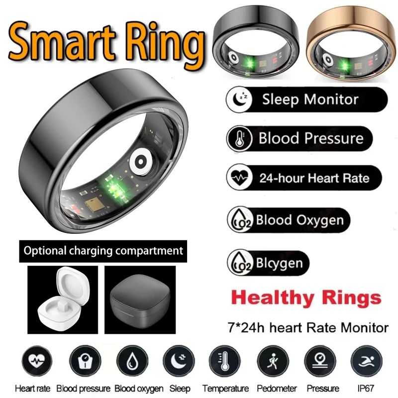 COLMI R02 Smart Ring Military Grade Titanium Steel Shell Health Monitoring IP68 & 3ATM Waterproof Multi-sport Modes