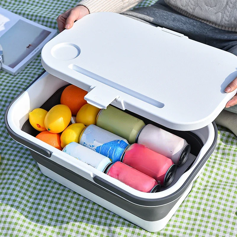 

Корзина для пикника с крышкой, корзина для фруктов для кухни, пластиковый контейнер для хранения, органайзер, многофункциональные корзины, Организация дома