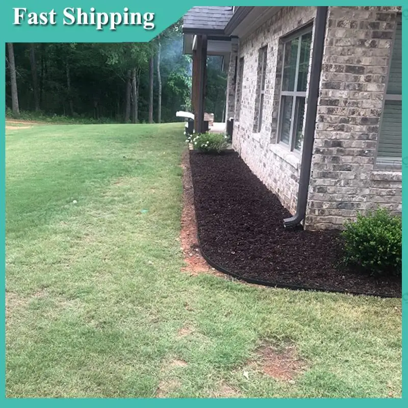 -BABQ Landschaftskanten, 16,4 Fuß Gartenkanten mit 15 Kantenpfählen, Gummi-Landschaftskanten für Hofkanten, Schwarz