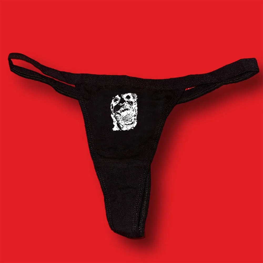 Sweet low waist horror printed thong women's underwear autumn and winter sexy women's slim fit thong