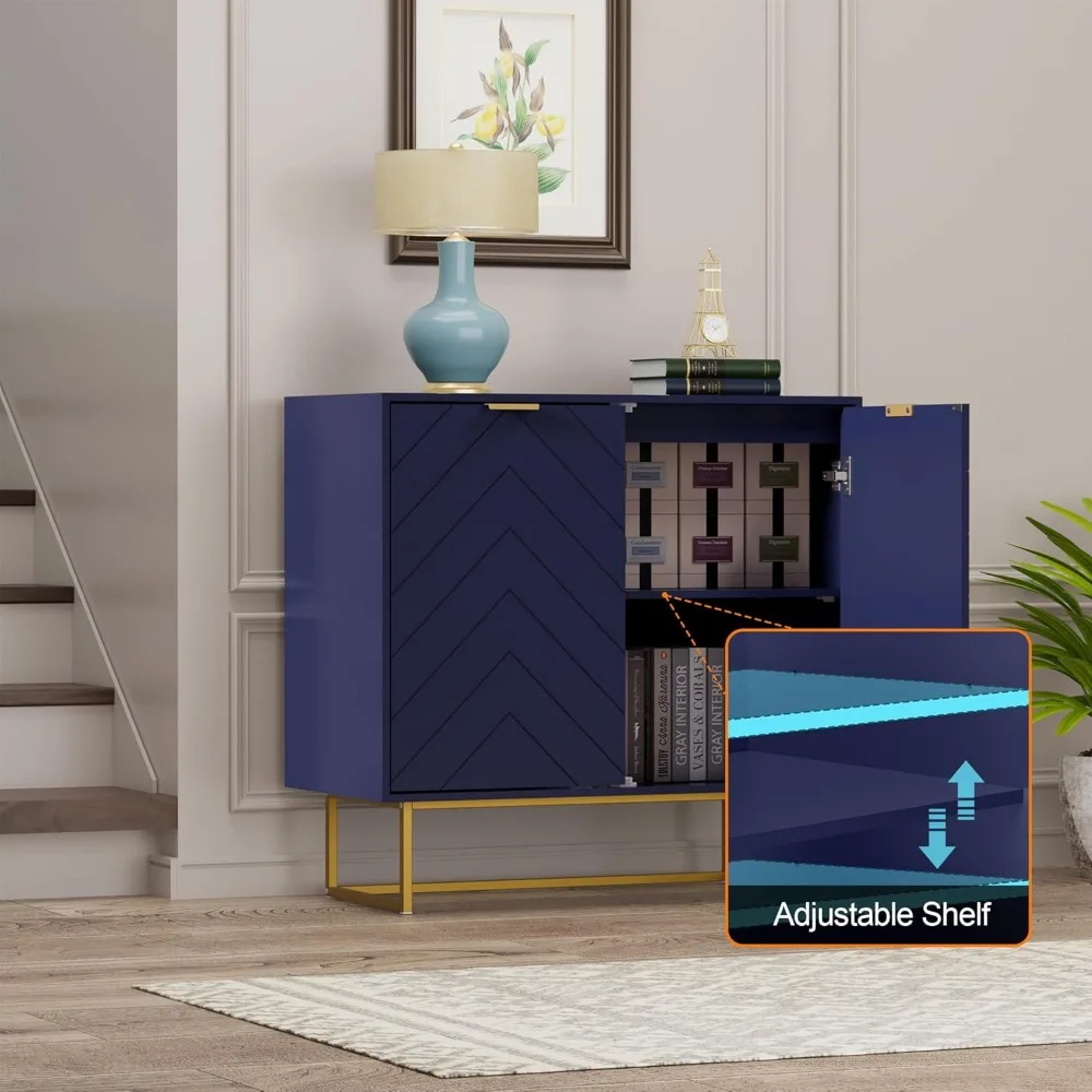 Sideboard Cabinet Buffet Cabinet with Storage Set of 2 Sideboard Storage Cabinet Adjustable Shelf Accent