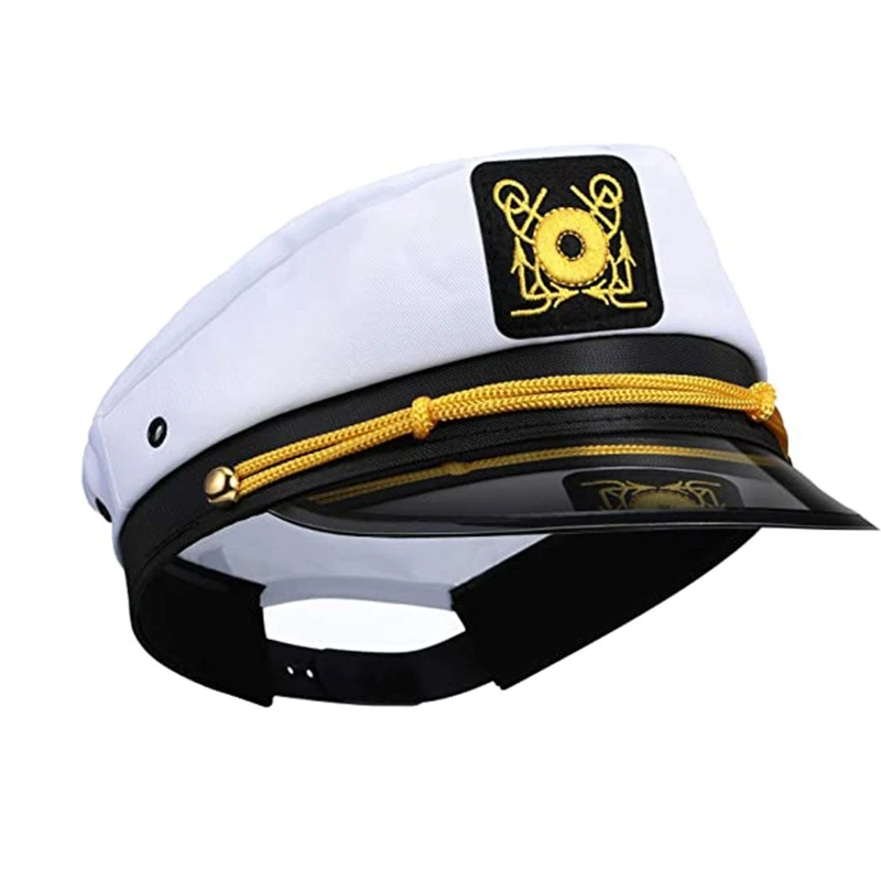 Fashion Embroidered Military Hat Captain Cap Sailor Cap Marine Admiral Adult Military Hat Navy for Fancy Dress