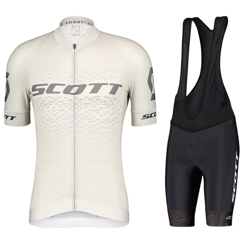 SCOTT-Conjunto de Ropa de Ciclismo para hombre, camisetas de bicicleta de carretera, traje de bicicleta, pantalones cortos de babero de Gel 19D, Maillot de Ciclismo de montaña, 2023