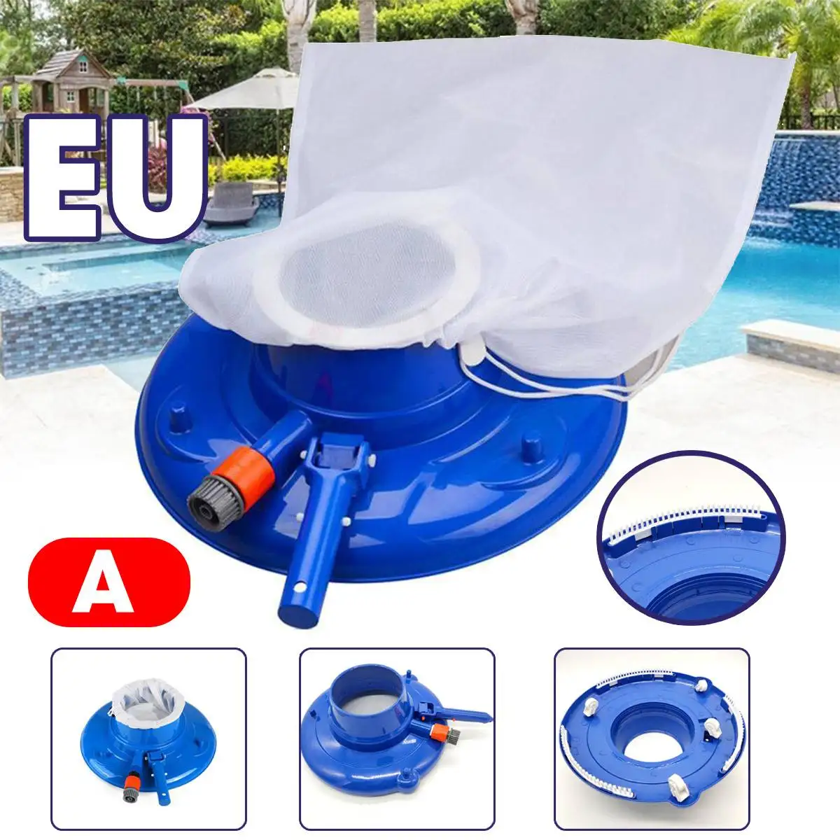 

Pool Cleaning Tool Suction Head with Mesh Bag Swimming Pool Vacuum Cleaner Swimming Portable Outdoor Elements Pool Suction Head