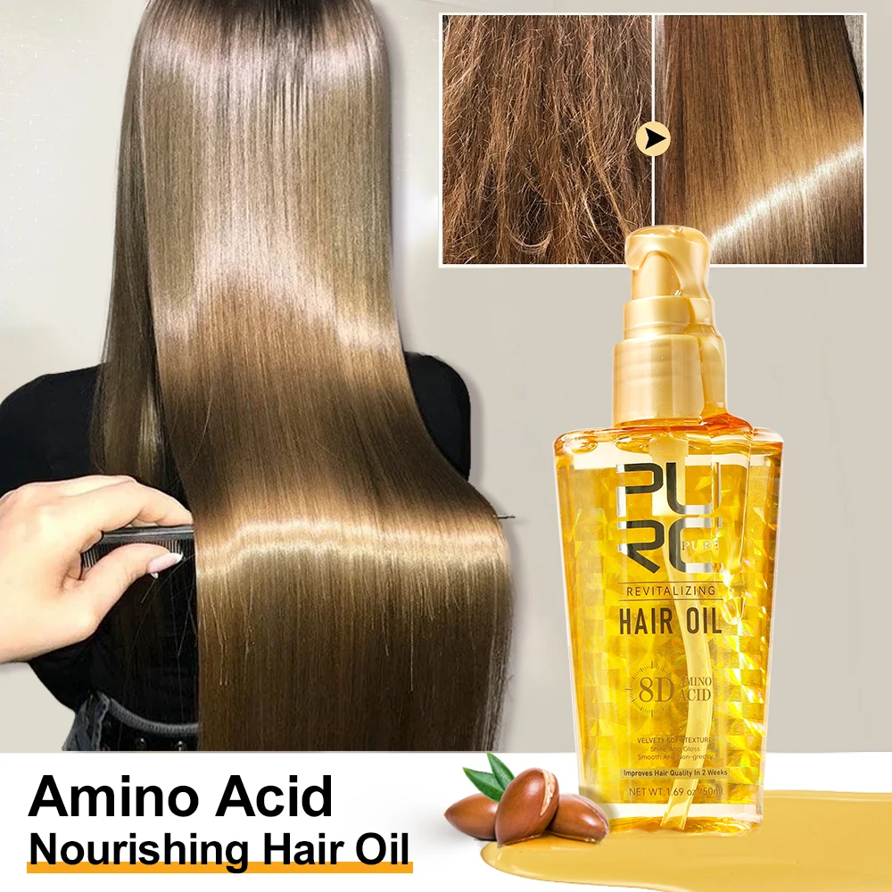 Hair treatment oil PURC Argan Hair Serum Oil Repair Frizz Dry Damaged Scalp Treatments Smoothing Nourishing Improvement Hair Serum Care Products