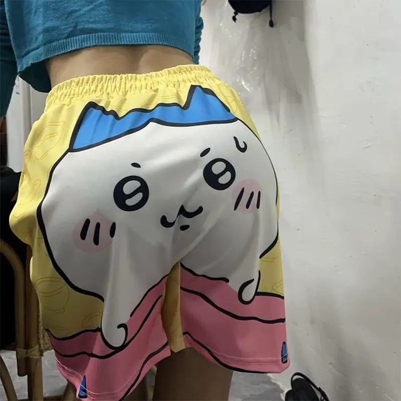 

Chiikawas Kawaii Sand Shorts Cartoon Anime Usagi Cute Elastic High Waisted Casual Girl Pajama Pants Sports Shorts Cute Girl Gift