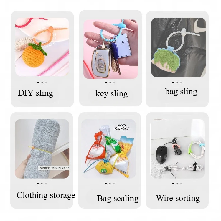Cross-border DIY handmade silicone cable tie jewelry accessories doll keychain lanyard data cable storage winder