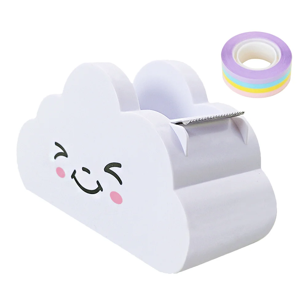 Tape Dispenser Washi Rainbow Paper Roll Holder Desk Cute Desktop Office Cloud Cutting Masking Adhesive Cartoon Supplies Machine