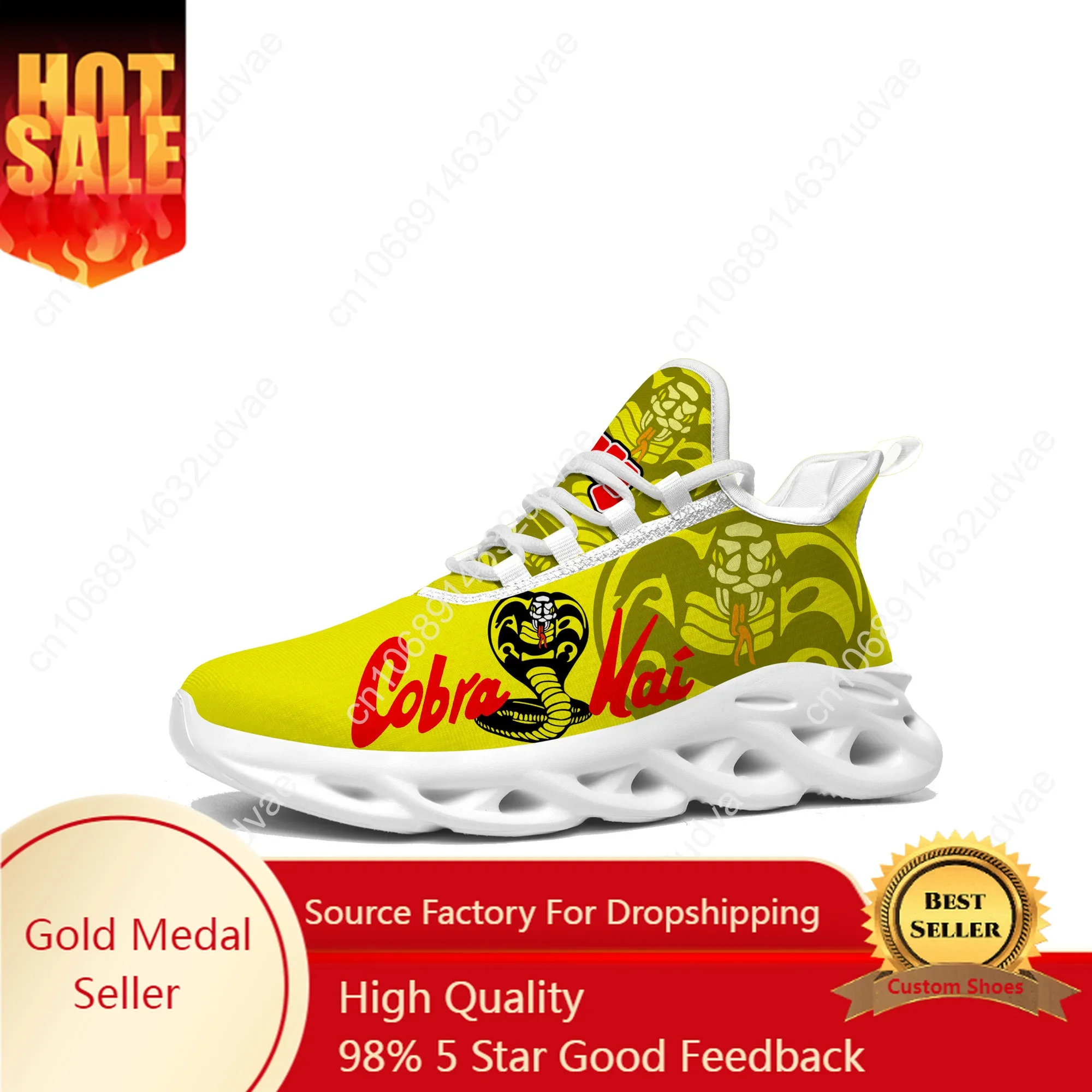 

Cobra Kai No Mercy Snake Flats Sneakers Mens Womens Sports Running Shoes High Quality Sneaker Customized Made Shoe