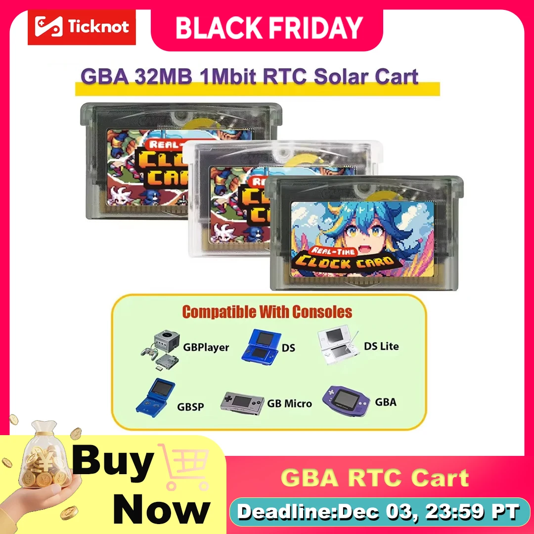 GBA RTC カートリッジ書き換え可能 32 メガバイト 1Mbit フラッシュ