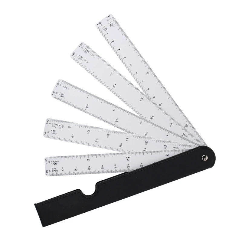 Plastic Scale Ruler Folding Engineering Scale Ruler Multi Ratio Measure Rulers for Adult Art Drawing Painting Supplies