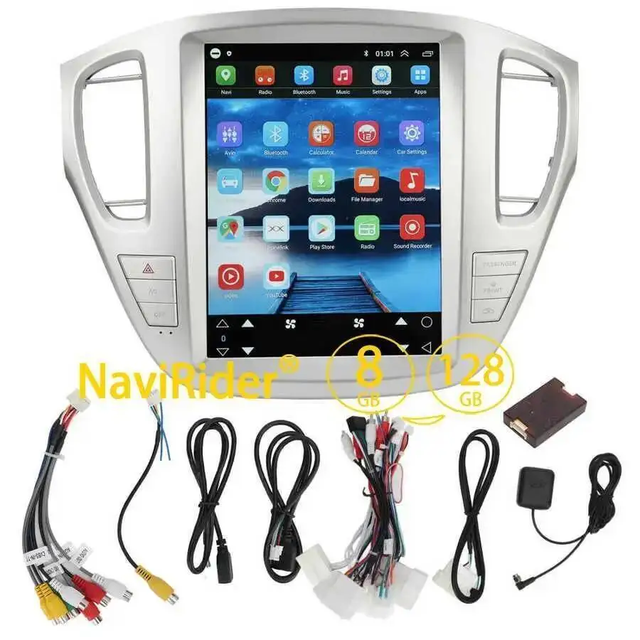 Black Color Car Multimedia Player For Toyota Highlander Kluger 2001-2007 4G WiFi