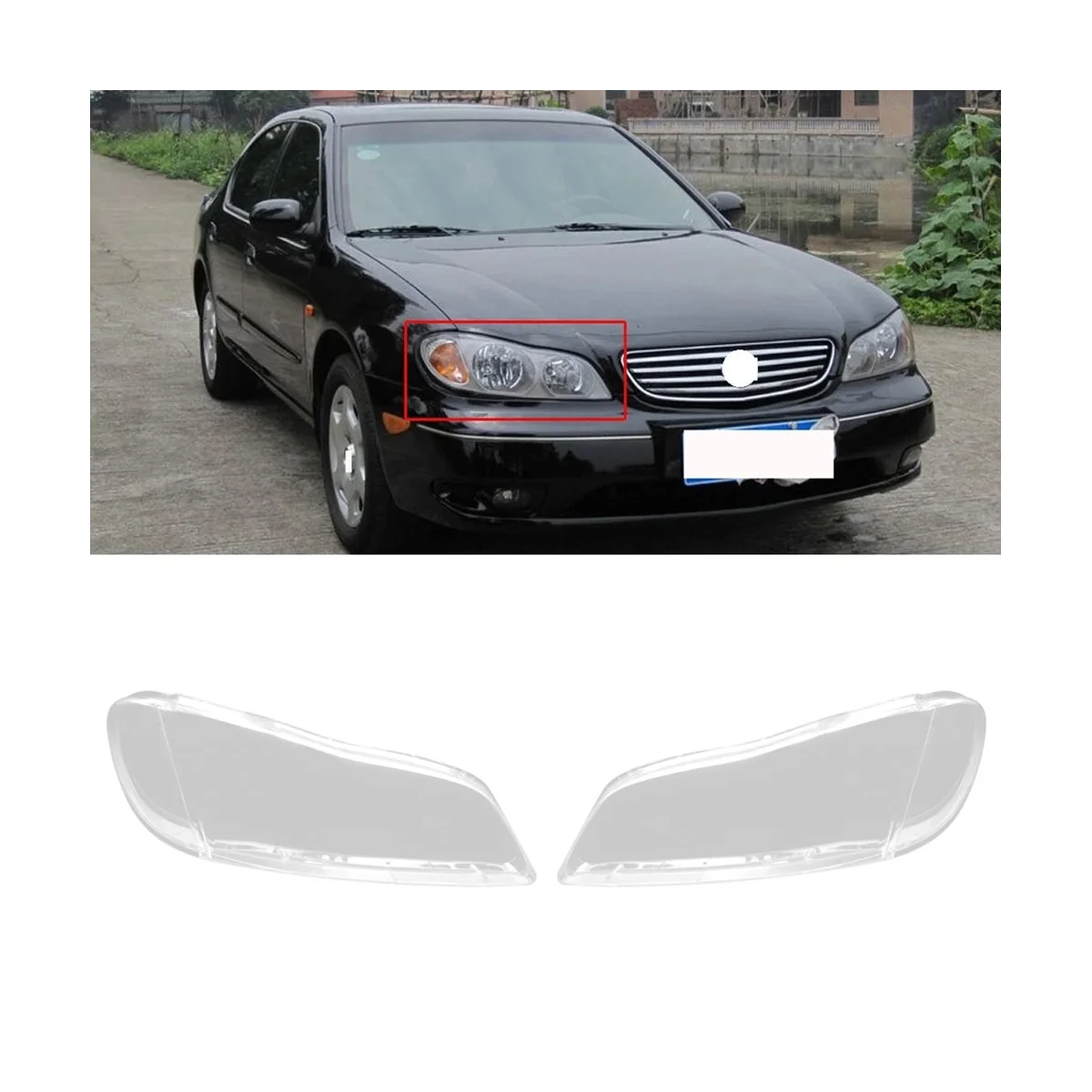 Car Left Headlight Shell Lamp Shade Transparent Lens Cover Headlight Cover for Nissan Cefiro A33 2000-2004 2 Car Left Headlight Shell Lamp Shade Transparent Lens Cover Headlight Cover for Nissan Cefiro A33 2000-2004 2