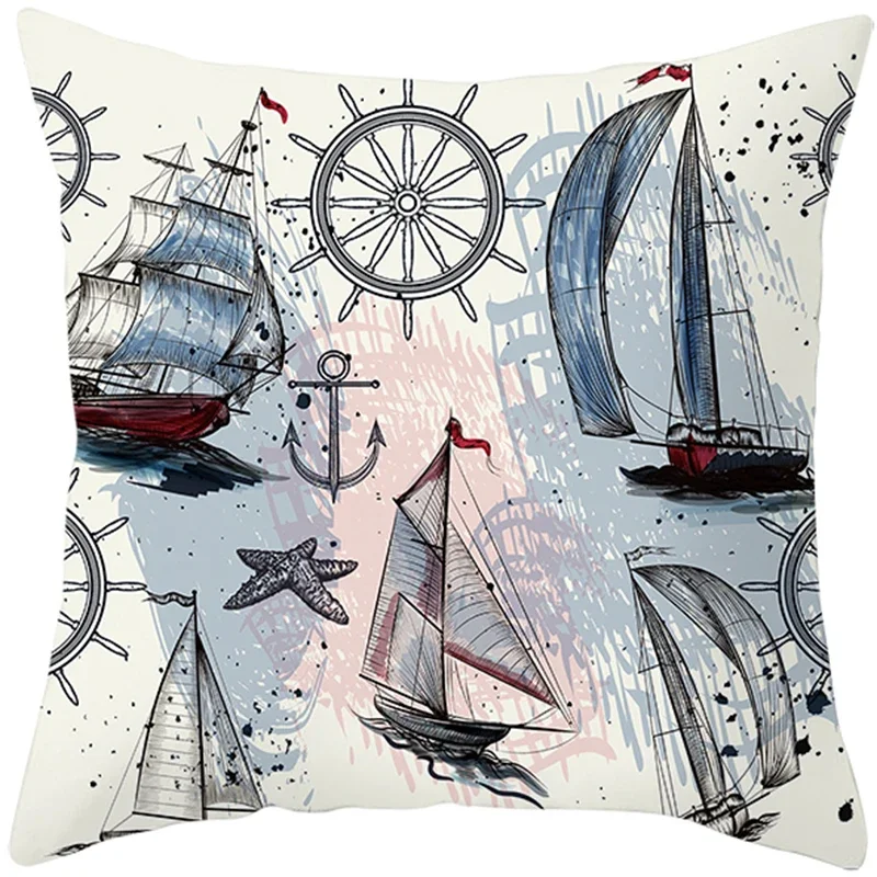 thumbnail image 1 of Funda de cojín con estampado de animales del océano de verano 2022, funda de almohada de diseñador 100 % poliéster, funda de almohada para decoración del hogar, funda de cojines de 45 x 45, 1 of 5