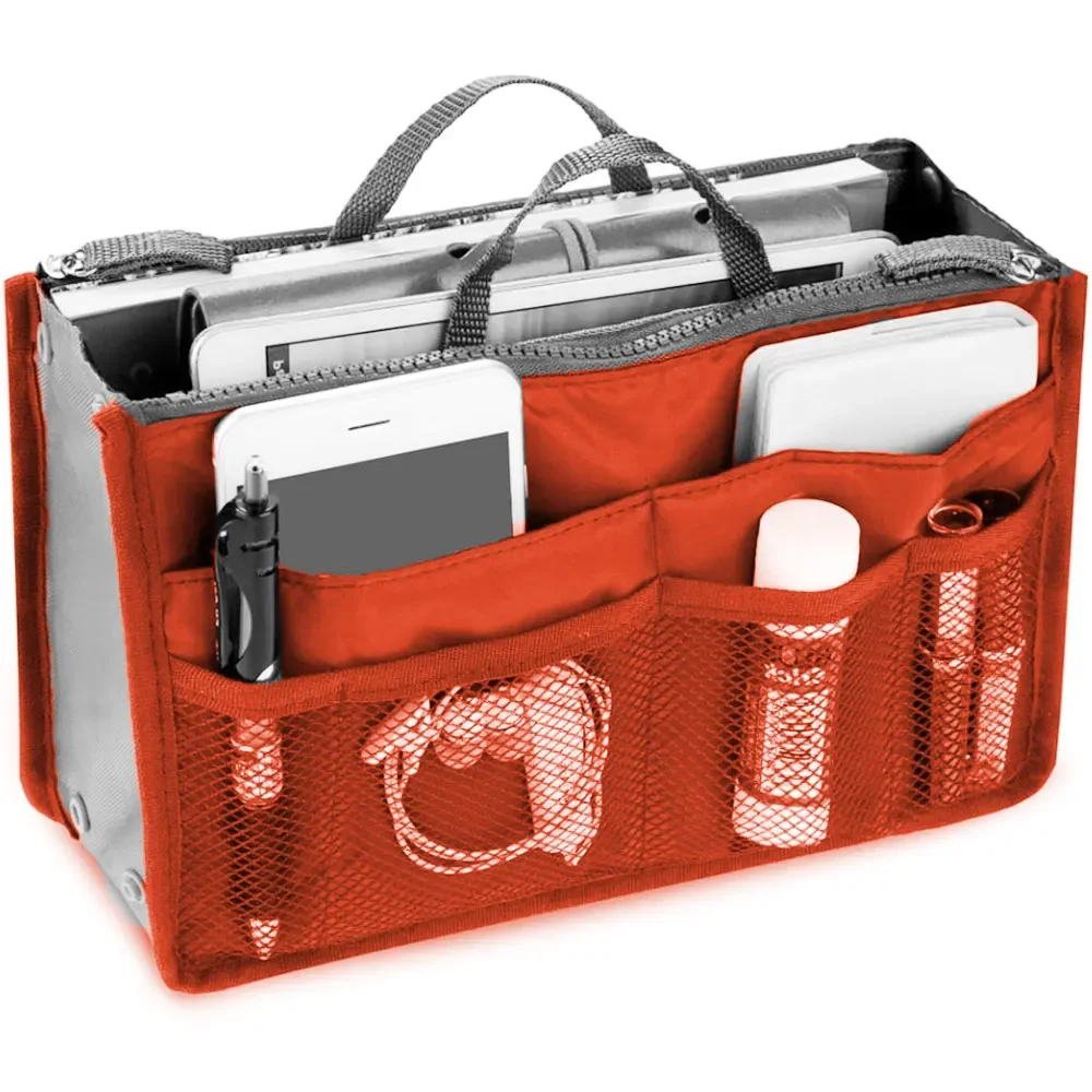 Women's Large Capacity Nylon Cosmetic Organizer Bag - Foldable Travel Makeup Tote