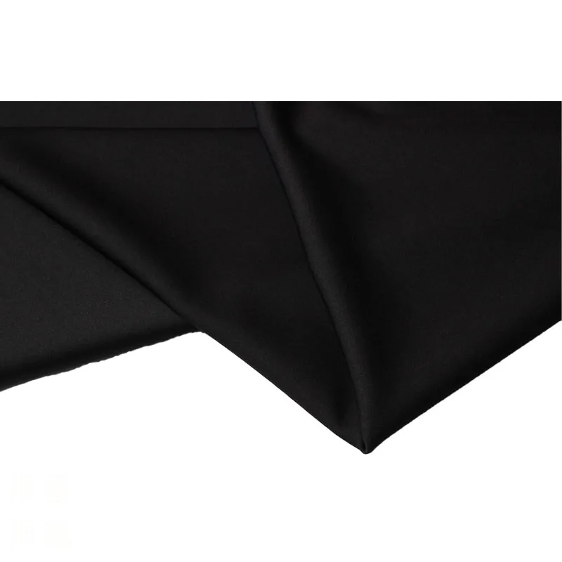 610g Girdear Grain Cloth Clothing Fabric High-Grade Anti-Wrinkle Spring and Autumn Four-Sided Stretch Trousering Black Roman