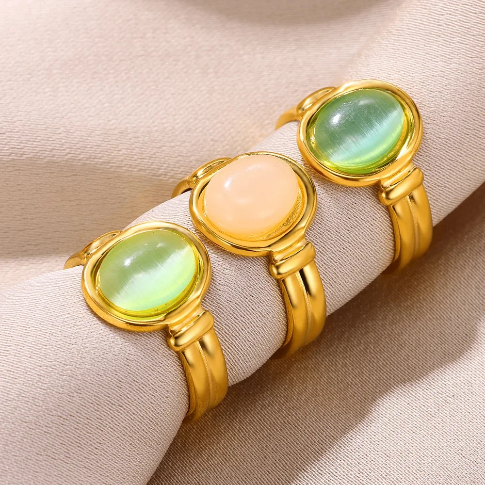 Fashion Oval Opal Rings For Women