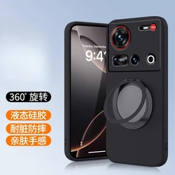 Enhanced Product Title:  
New Magnetic Rotating Bracket Liquid Silicone Cover - Ultra Soft and Drop - Proof Case for ZTE nubia Z70S Ultra (1)