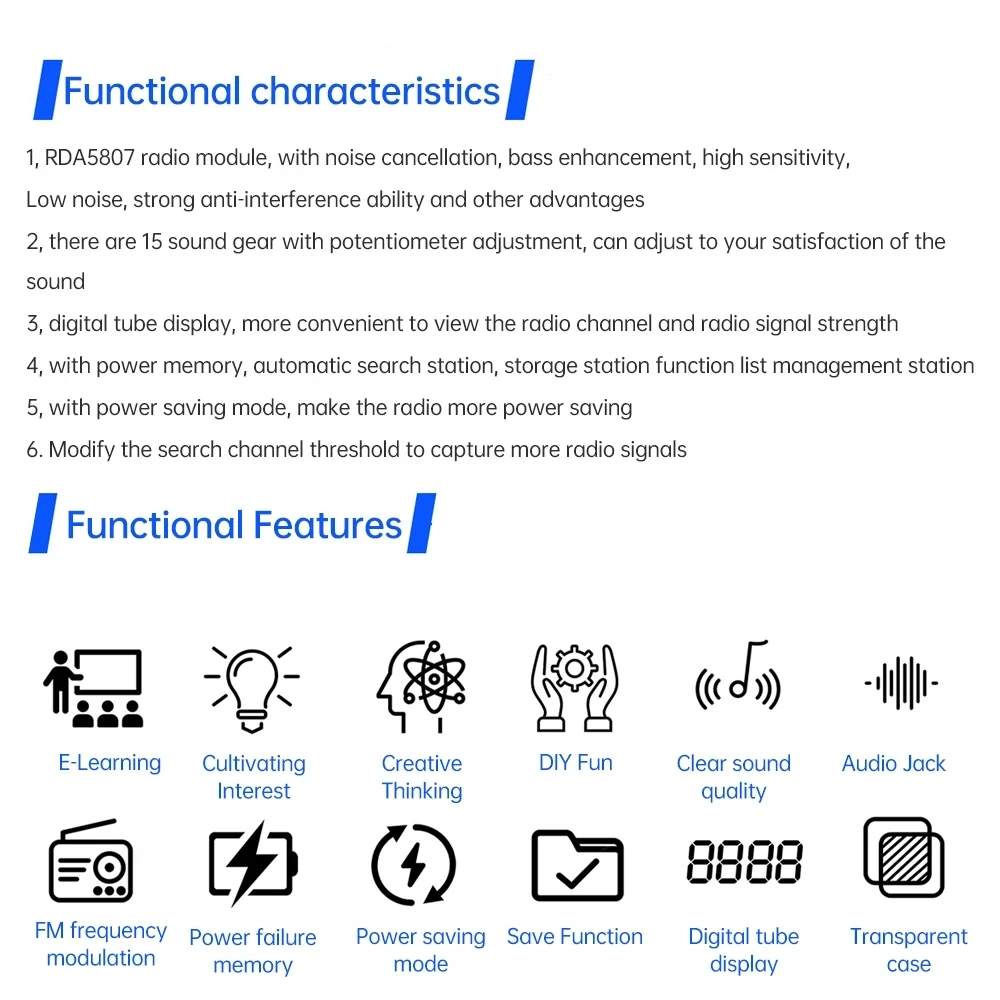 Tee-se-itse FM-radio käytössä, viritetty paikalliselle asemalle