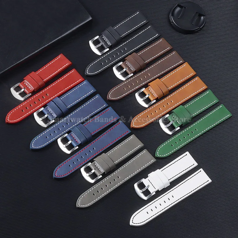 Elegant Vintage Leather Watch Strap - Waterproof Sport Bracelet, Multiple Sizes Available