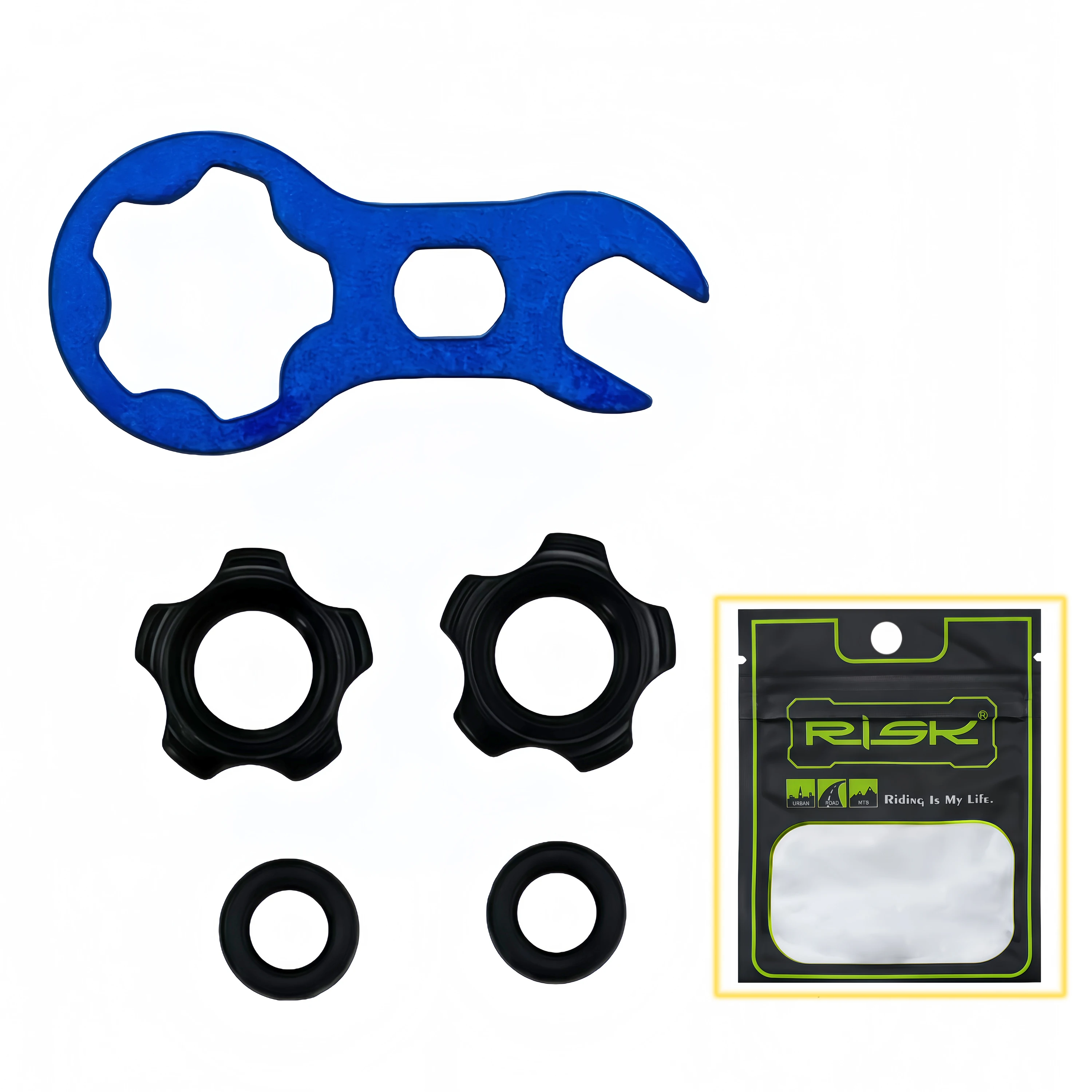 1 Set MTB Road Bicycle Tubeless Tire Valve Cap Vacuum Tire Nozzle Lock Mountain Bike Presta Valve Nut Install Wrench