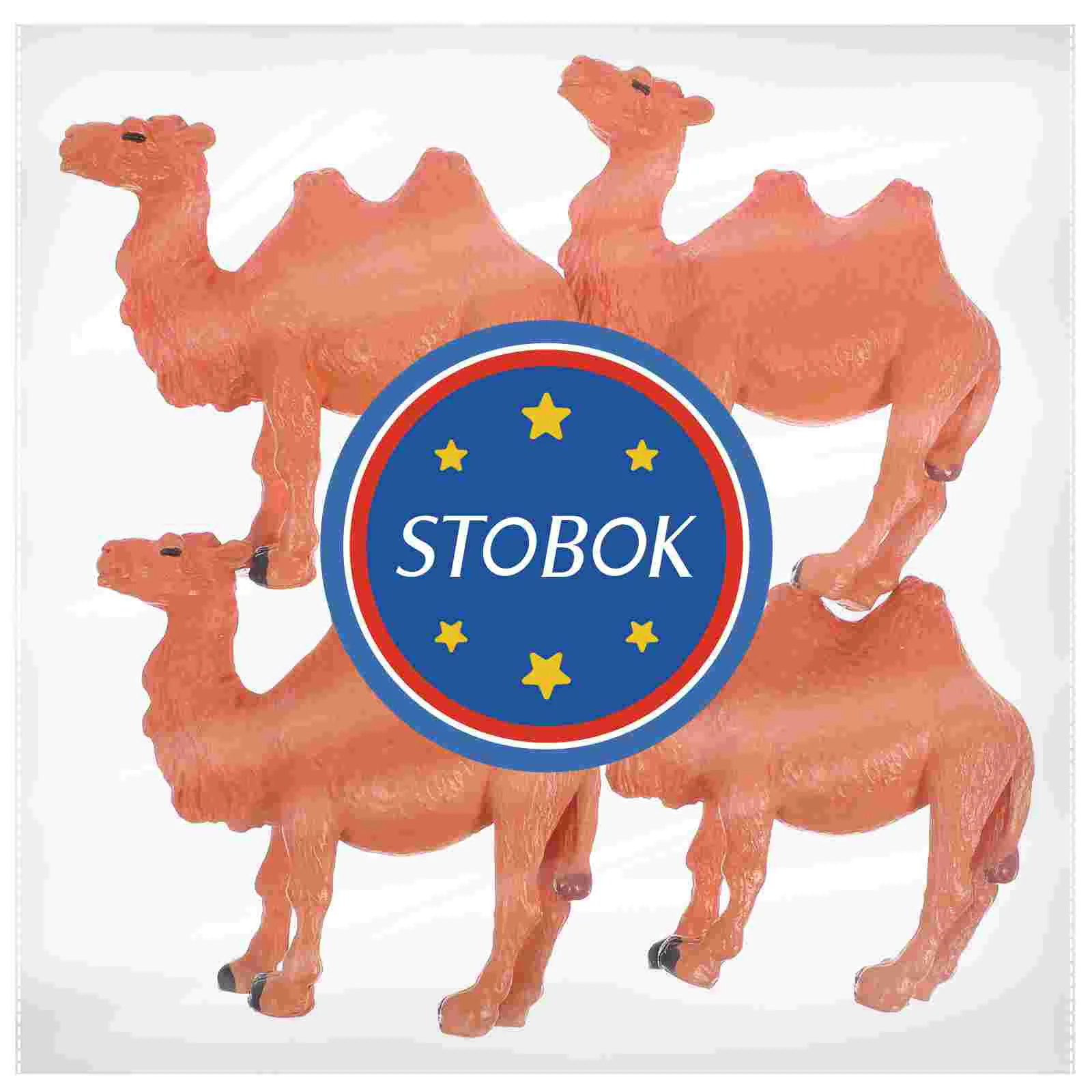 

4 Pcs Desert Animals Miniature Kids Toys Camel Ornament Small Statues Figurines Household Child