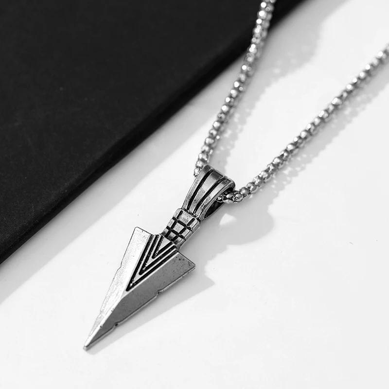 pendant necklace Men Warrior Spear Pendant Necklace Hip Hop Fashion Metal Necklace