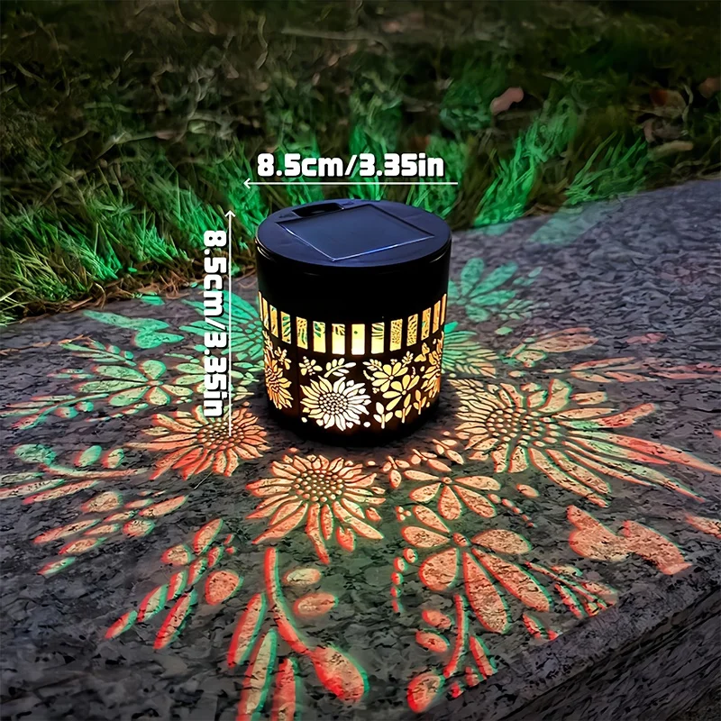 Solar-Powered Outdoor Mandala Projector Wall Lamp - Waterproof Decorative Garden & Patio Light