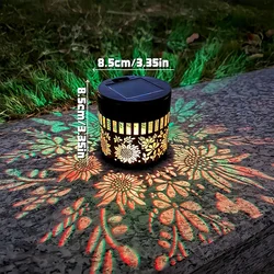 Solar - Powered Outdoor Mandala Projector Wall Lamp - Waterproof Decorative Garden & Patio Light (Colorful Lamp B)