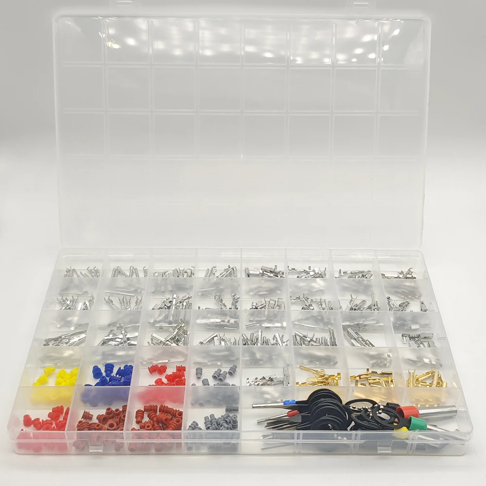 449-teiliges Kfz-Elektrokabel-Anschlussklemmen-Set: Steckverbinder, Klemmen, Abisolierbare Stecker und Buchsen, Crimp-Pins, Nicht-isolierte Automotive-Pins