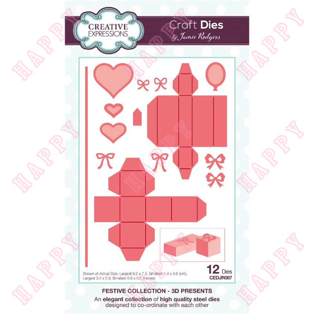 

Christmas Metal Cutting Dies 3D Presents Scrapbooking Diary Decoration Paper Craft Embossing Template DIY Greeting Card Handmade