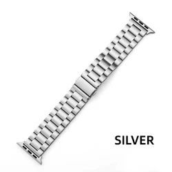 Sleek Stainless Steel Watch Strap - Premium Metal Bracelet - 38mm 40mm 41mm (Silver)
