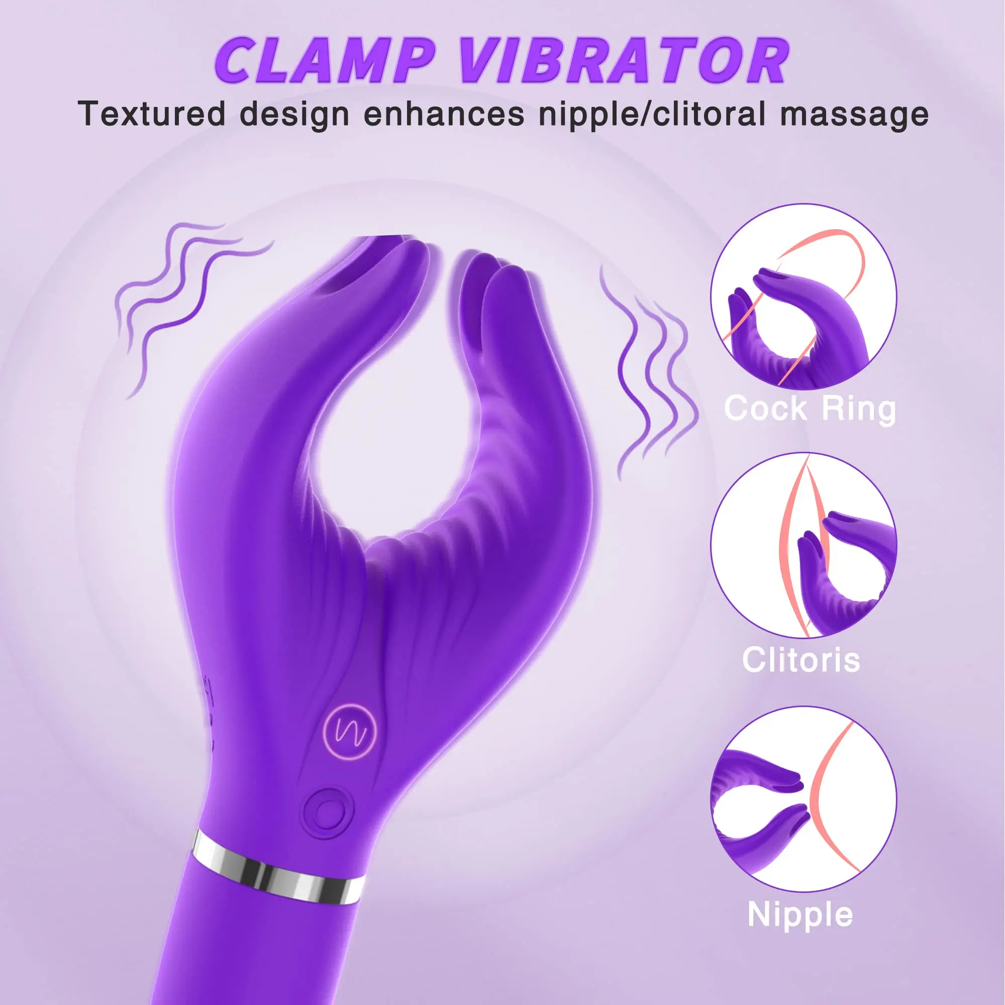 G spot Clitoral Dildo Vibrator, Acvioo Clit Clamp Rose Toy Rabbit Vibrator Clitoris Nipple Penis Massager Stimulator with 7 Str