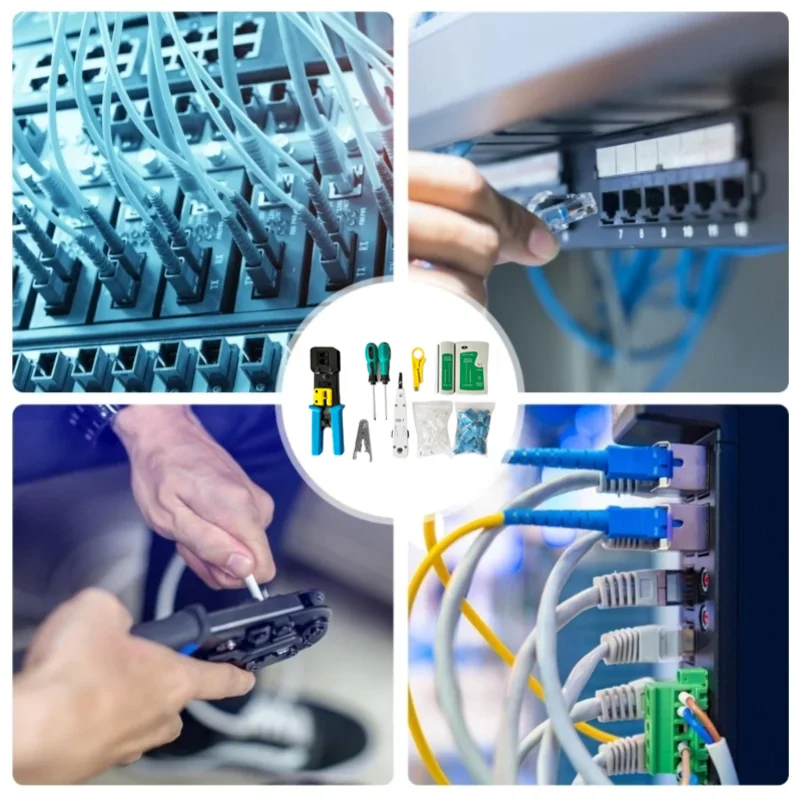 RJ45 Crimping Tool Kit For RJ11/RJ12/CAT5/CAT6/Cat5e Computer Maintenacnce Lan Cable Tester Network Repair Tool Set network cable tester ethernet crimping tool network crimper cable stripping tool network repair tool set network tool kit network tool set
