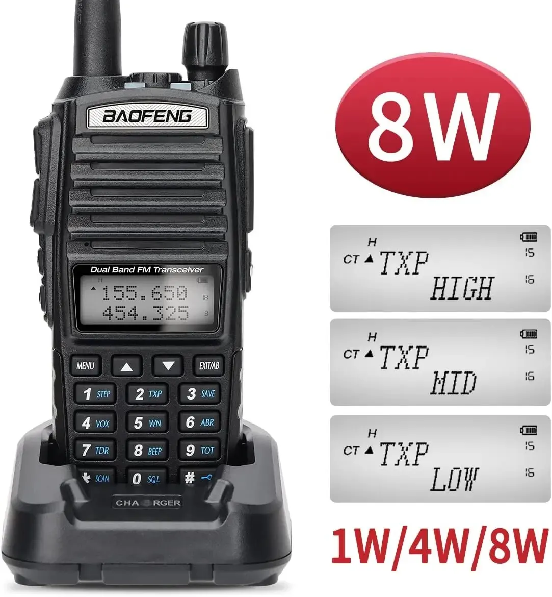 Baofeng UV 82 Walkie Talkie Real 5W 8W Ham Radio Comunicador Dual PTT Long Range 2 Way Portable FM Amateur Radio Station 3