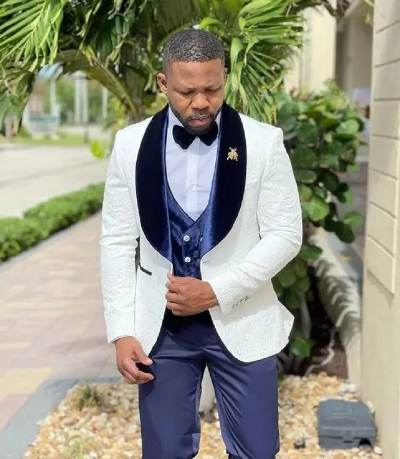 Burgundy Velvet Vest With Pattern Men Suit Groom Wedding Prom Terno Masculino Slim Fit Blazer For Man 3 Pieces Costume Homme