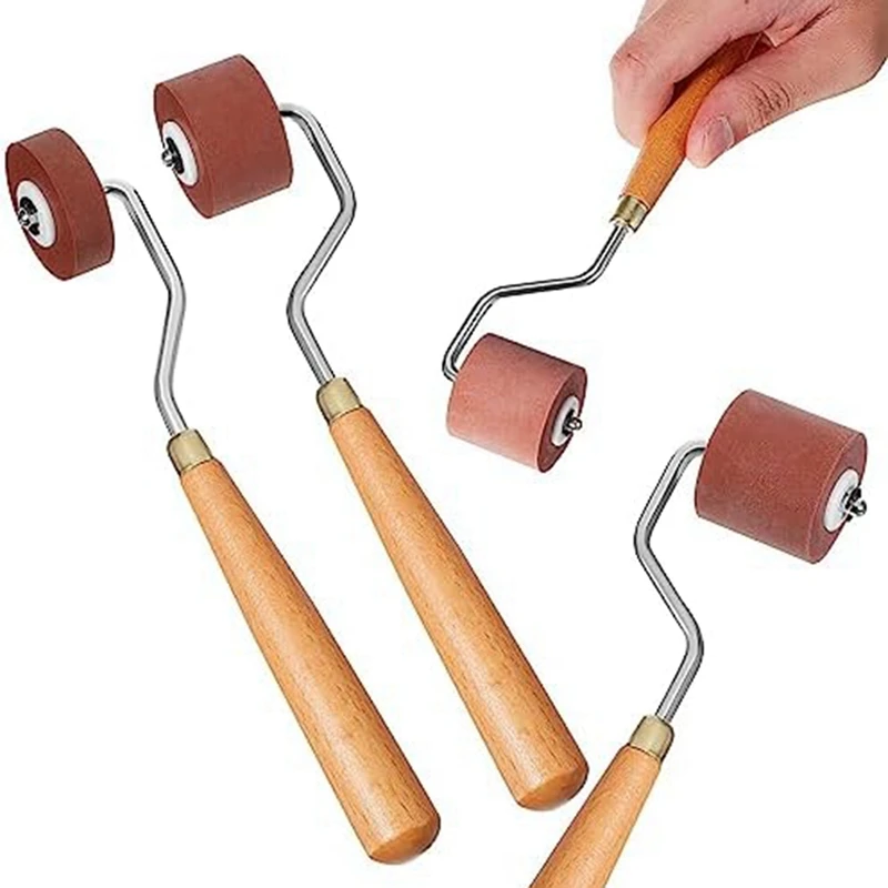 

Brayer, каучуковый ролик Brayer, кисть для рисования, чернильный аппликатор, художественное ремесло, инструмент для рисования маслом для печати (3 шт.)