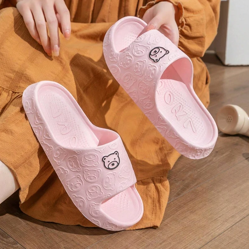 Summer Slippers Platform Slide Sandals Women Men Couples Anti Slip Home Indoor Bathroom Outdoor Wear Flip Flops